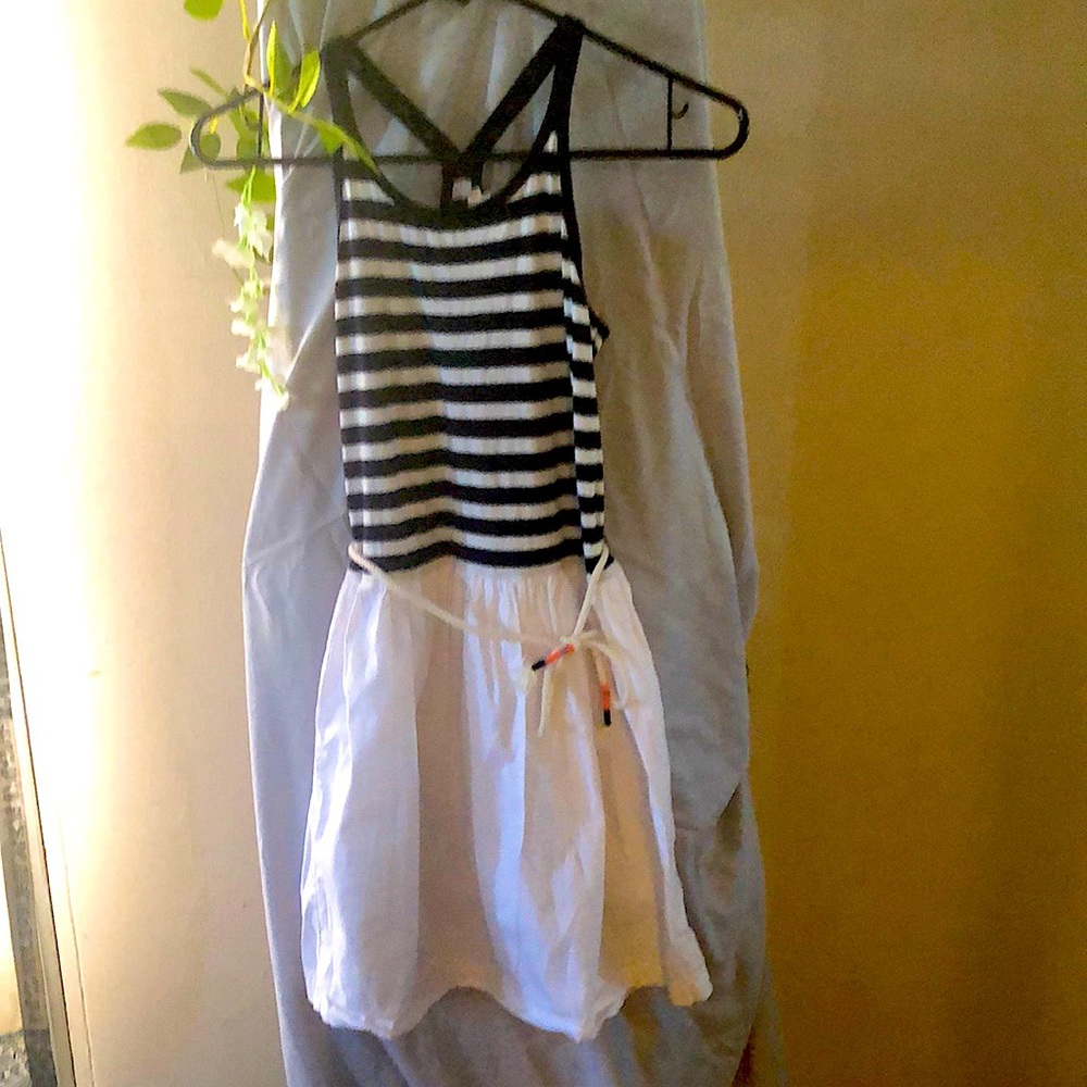 Crew cuts summer navy dress with rope belt